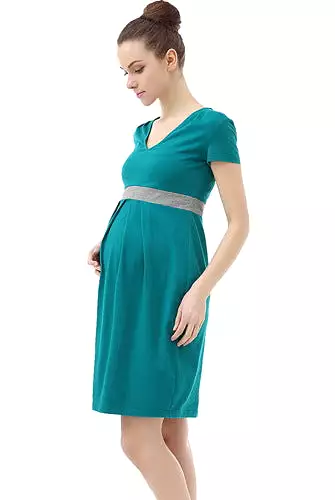 Momo Maternity Contrast Pleated Dress