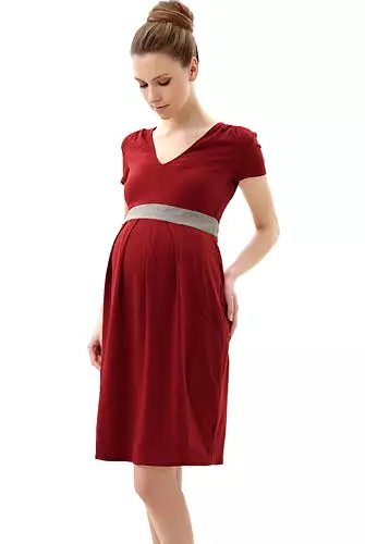 Momo Maternity Contrast Pleated Dress