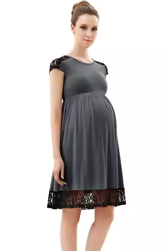 Momo Maternity Lace Insert Skater Dress