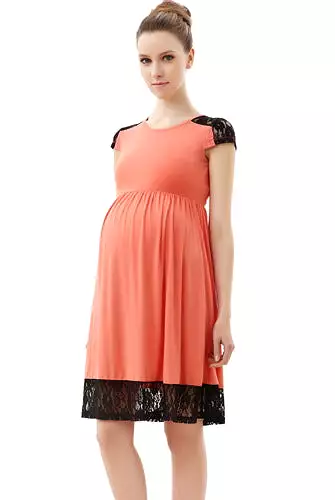 Momo Maternity Lace Insert Skater Dress