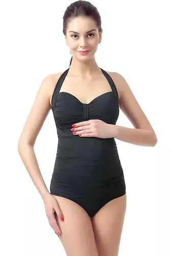 Momo Maternity UPF 50+ One Piece Halter Swim Bathing Suit