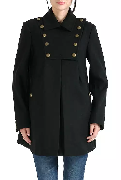 Momo Maternity Women's 'Stella' Military Style Wool Blend Coat