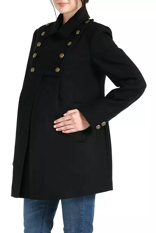 Momo Maternity Women's 'Stella' Military Style Wool Blend Coat