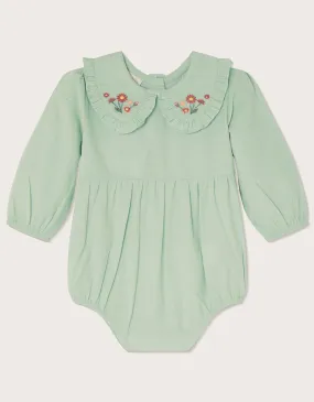 Newborn Cord Romper  Green