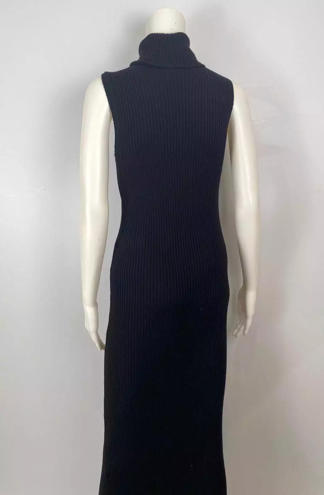 NWT 99A 1999 Fall Vintage Chanel black maxi turtleneck sweater dress FR 40 US 4/6