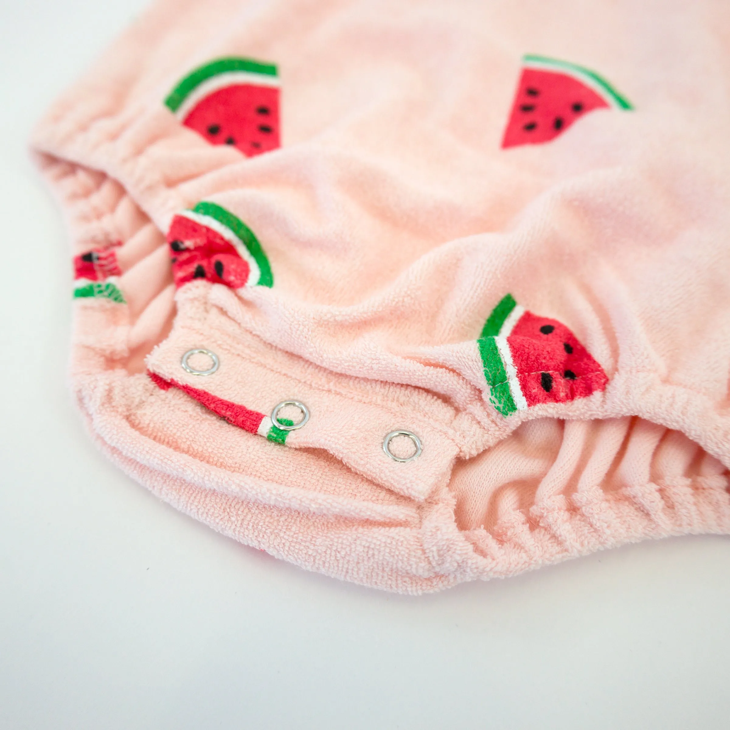 oh baby! Cotton Terry Bubble - Watermelon Print - Pale Pink