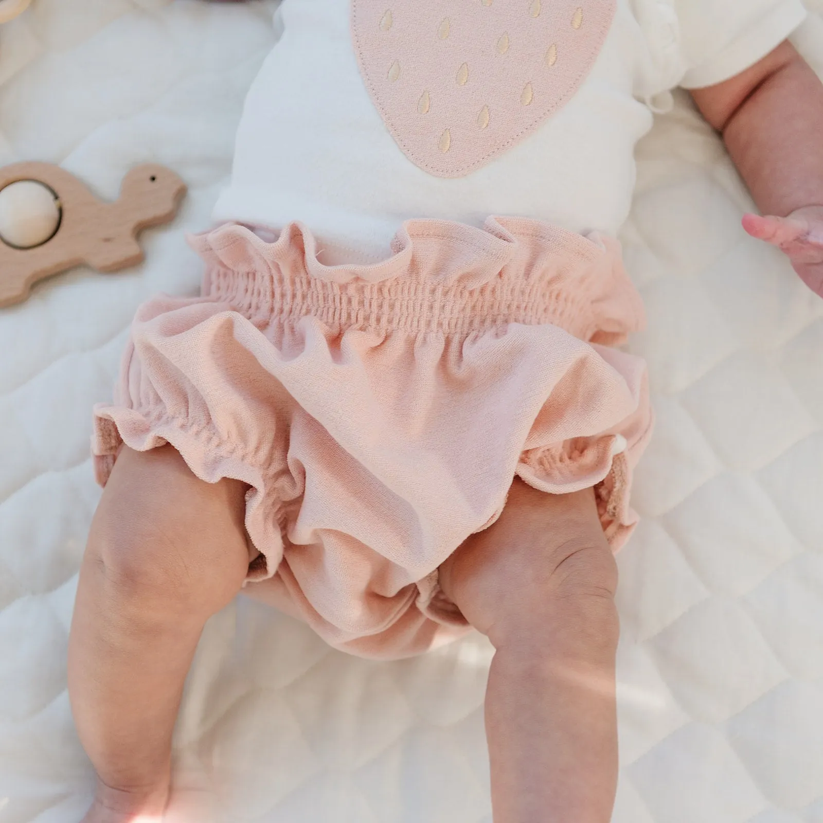 oh baby! Cotton Terry High Waisted Tushie - Peachy