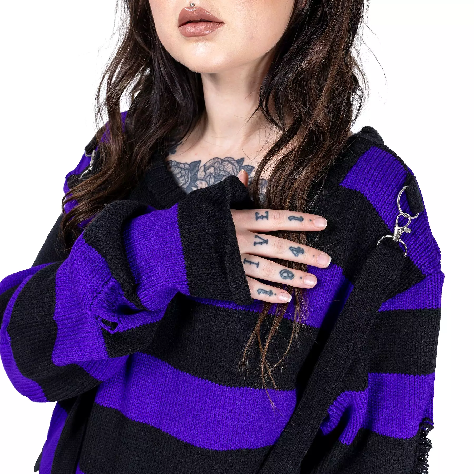 ORIANA JUMPER - BLACK/PURPLE