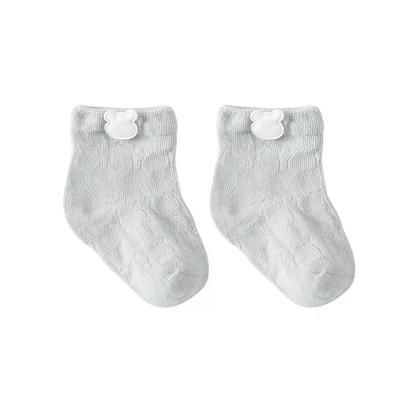 (Pack of 4) Baby combed cotton ultra-thin mesh baby socks