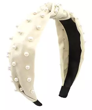 Pearl Studded Headband - Ivory