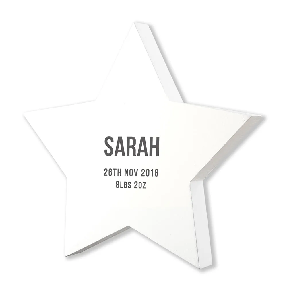 Personalised Newborn Baby Star Keepsake