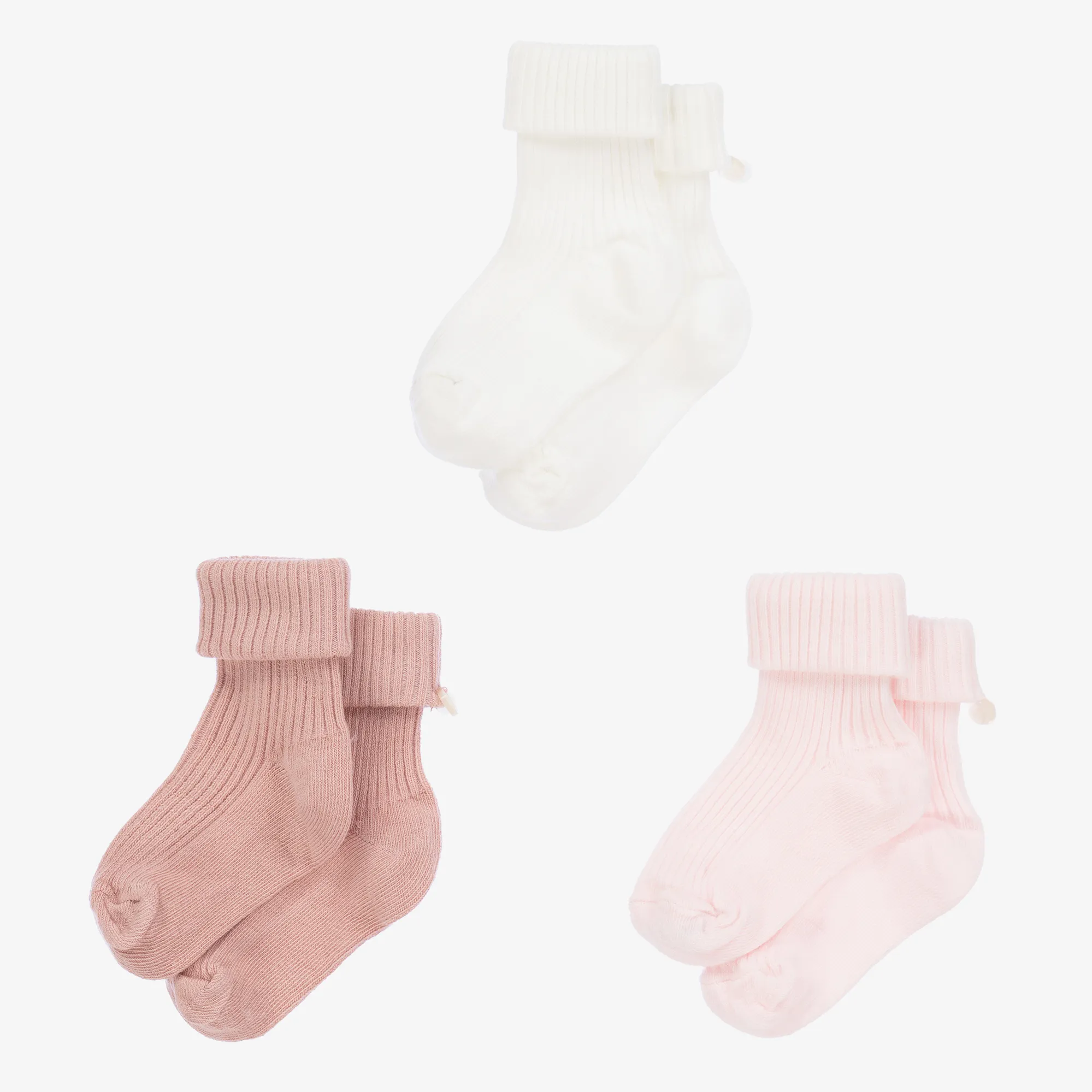 Pink Cotton Baby Socks (3 Pack)