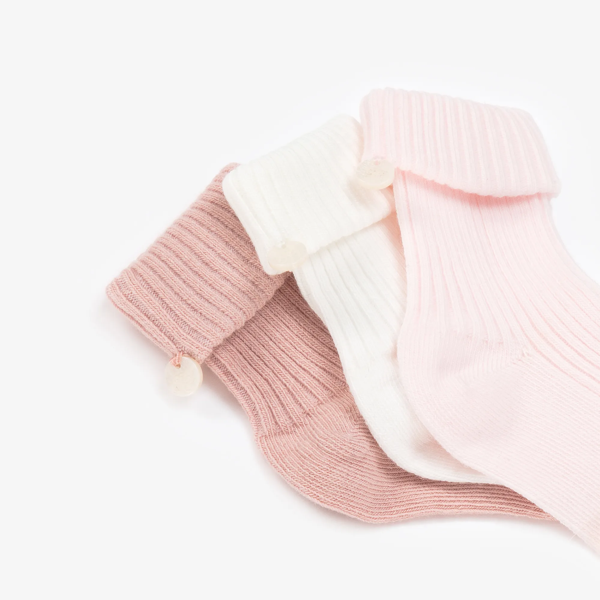 Pink Cotton Baby Socks (3 Pack)