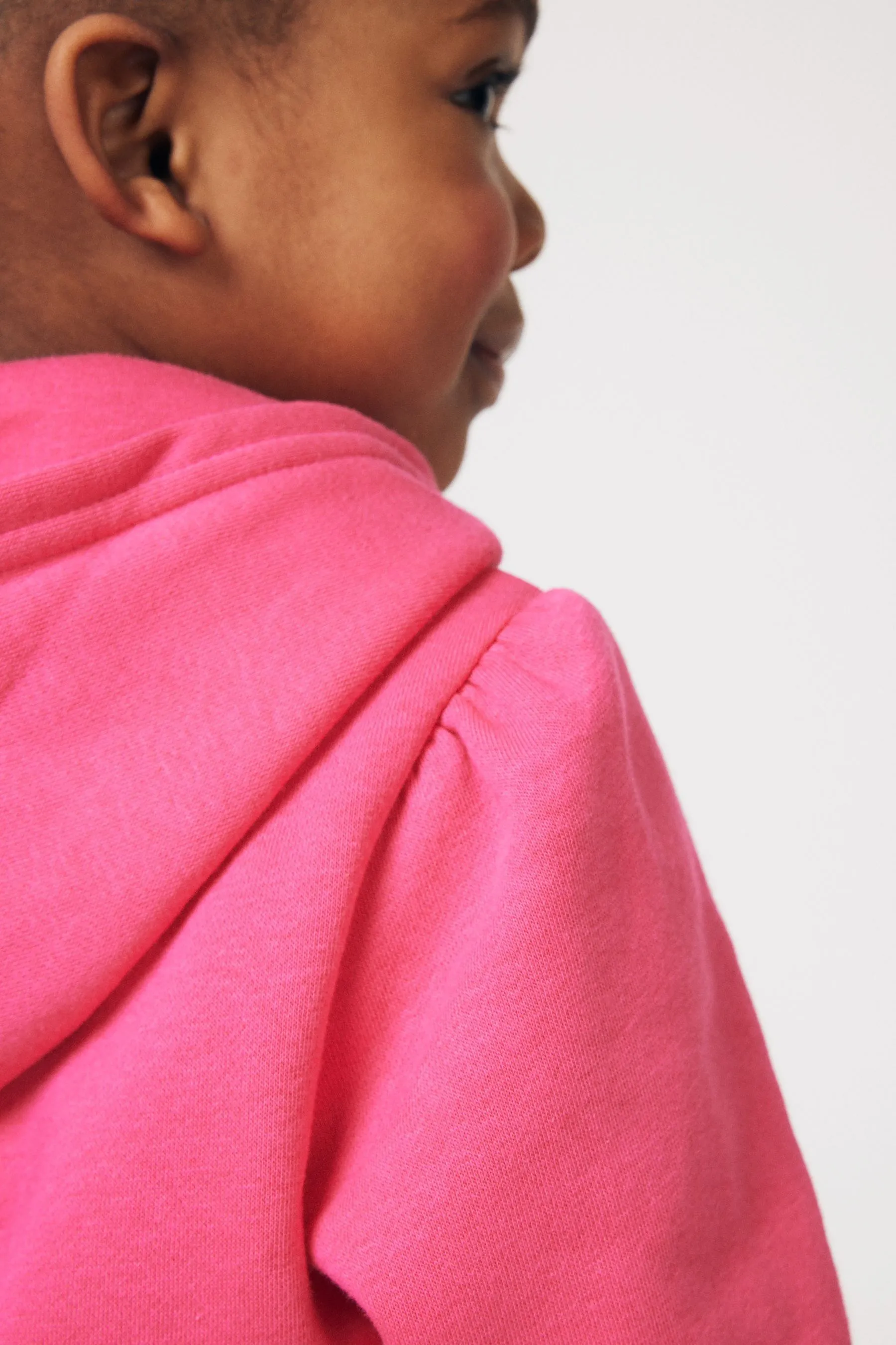 Pink Logo Puff Sleeve Overhead Hoodie (Newborn-5yrs)