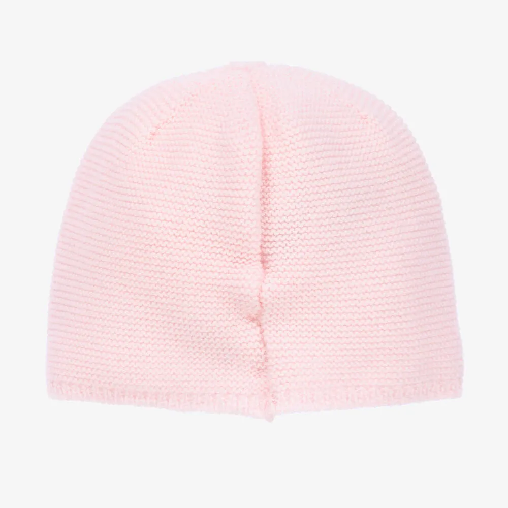 Pink Wool Knit Baby Girls Hat