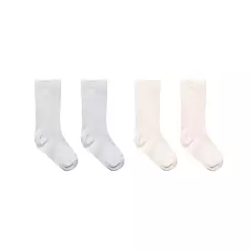 Quincy Mae Sock Set of 2 - Natural, Cloud