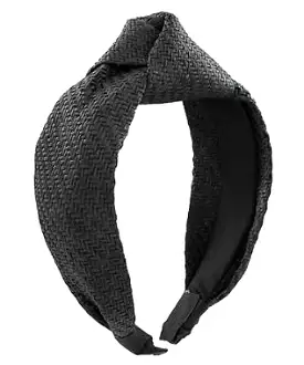 Raffia Knot Headband - Black