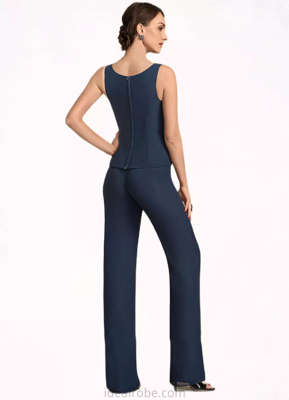 Rihanna Jumpsuit/Pantsuit Scoop Neck Floor-Length Chiffon Mother of the Bride Dress STK126P0014914