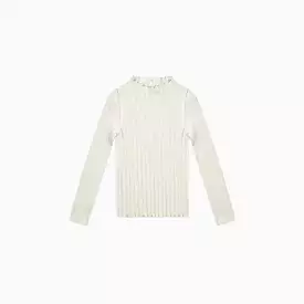 Rylee + Cru Ivory Long Sleeve Rib Baby Tee