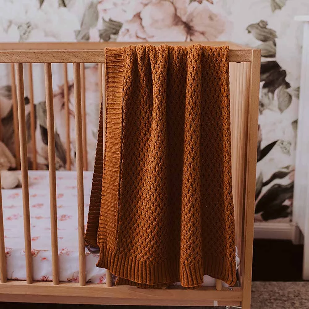 Snuggle Hunny Diamond Knit Baby Blanket - Bronze