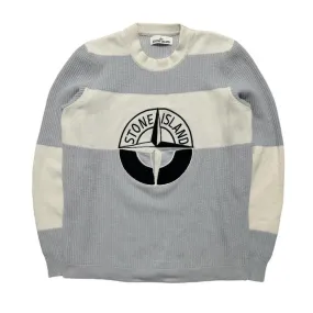 Stone Island Baby Blue Knit Compass Crewneck