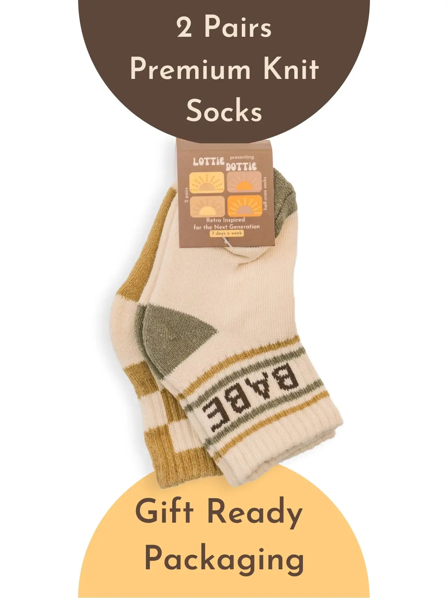 The Retro BABE + CHECKER Socks (Pack of 2) - BABY