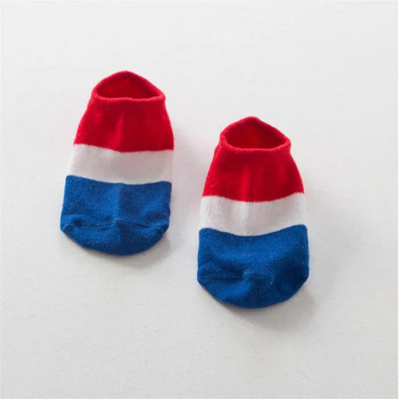 Toddlers Boy Baby Infant Girl Ankle Socks Flag Print Cotton Anti-slip Socks For 0-4 Y Y2 SM6