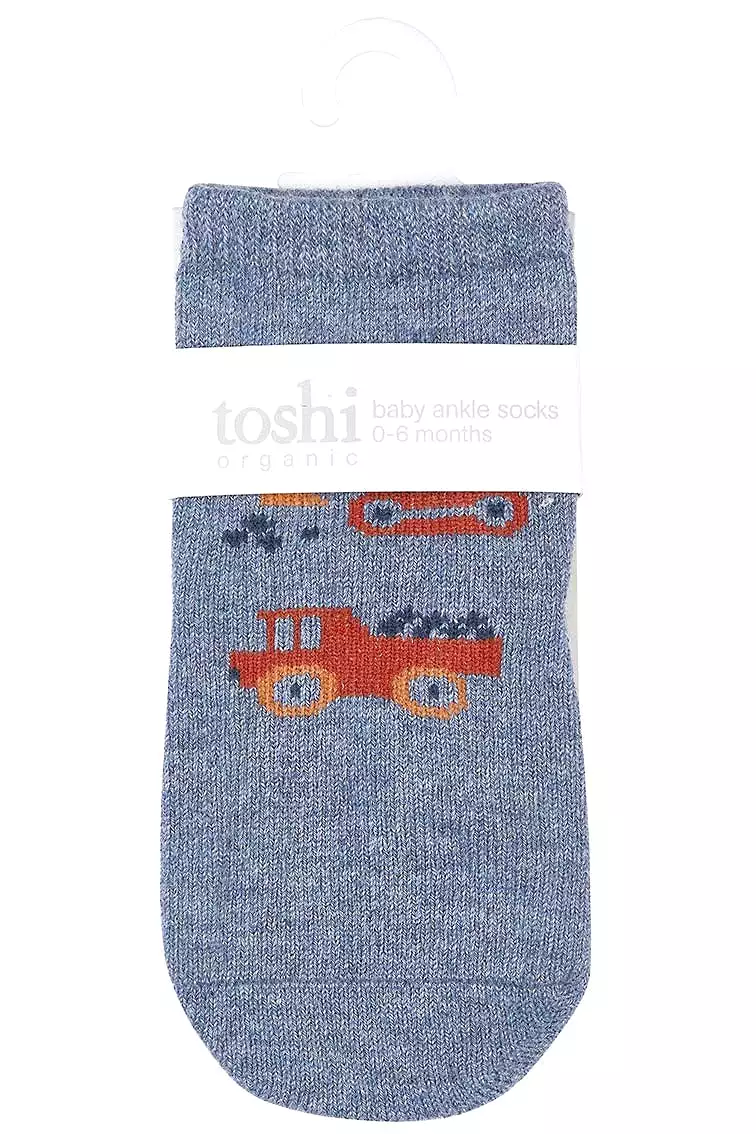 Toshi Organic Baby Socks Jacquard BIG DIGGERS