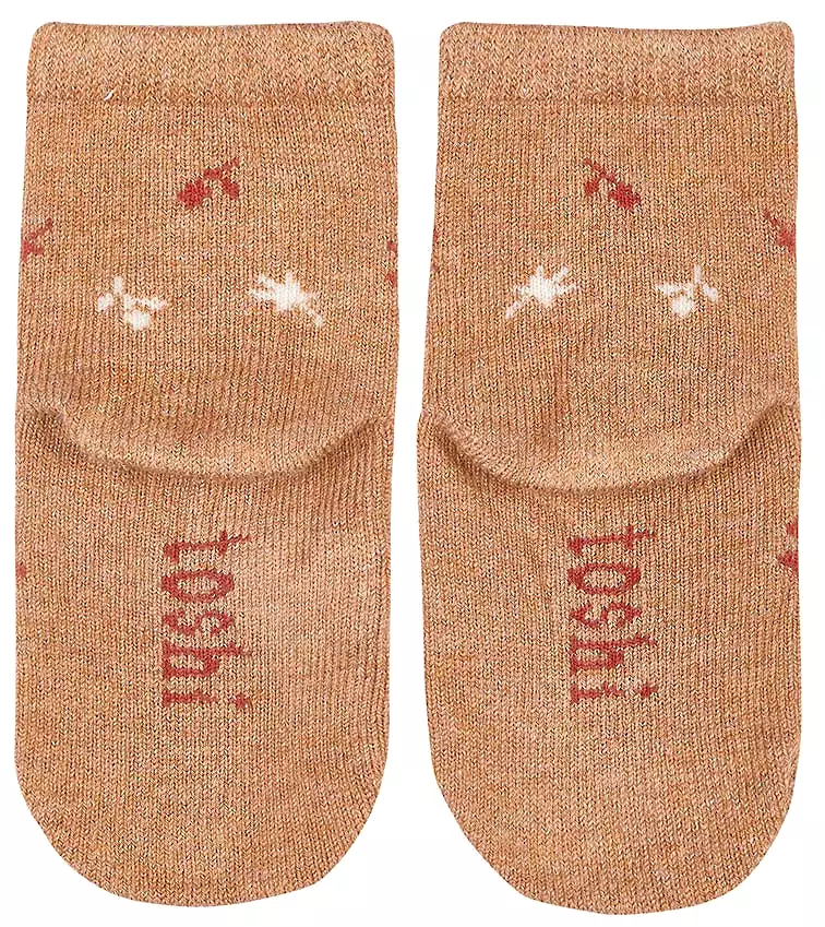 Toshi Organic Baby Socks Jacquard MAPLE LEAVES