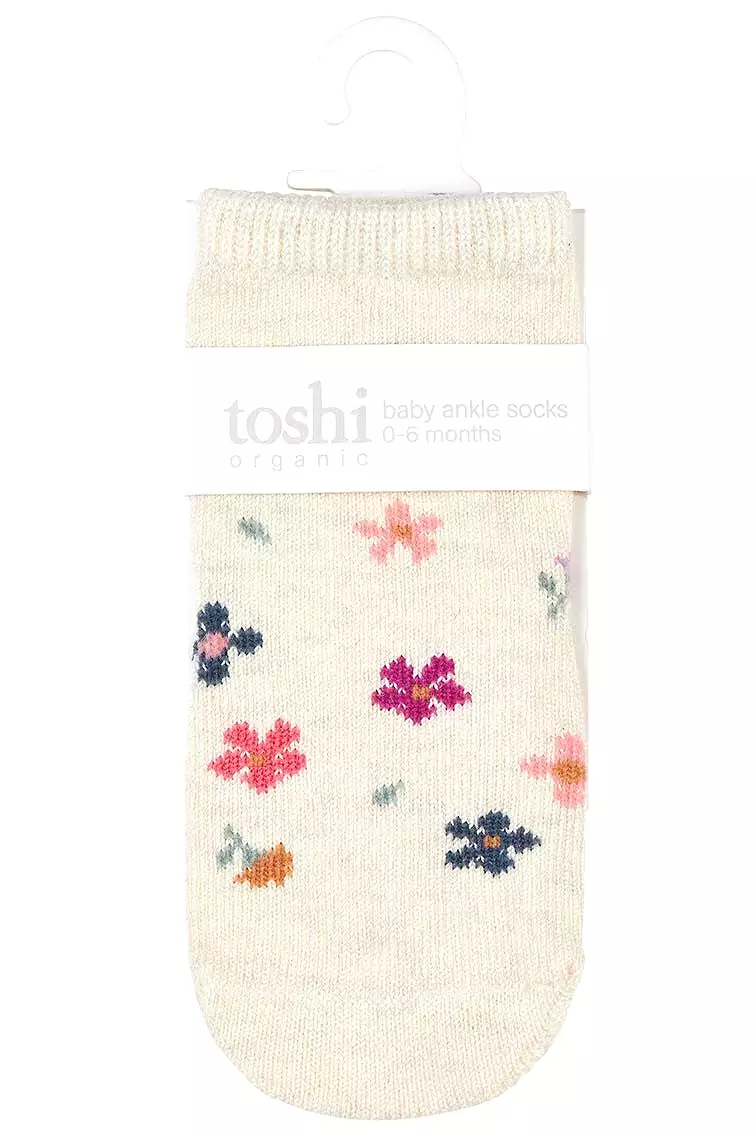 Toshi Organic Baby Socks Jacquard WILDFLOWERS