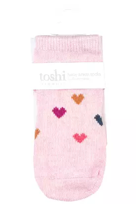 Toshi Organic Socks Ankle Jacquard - Hearts