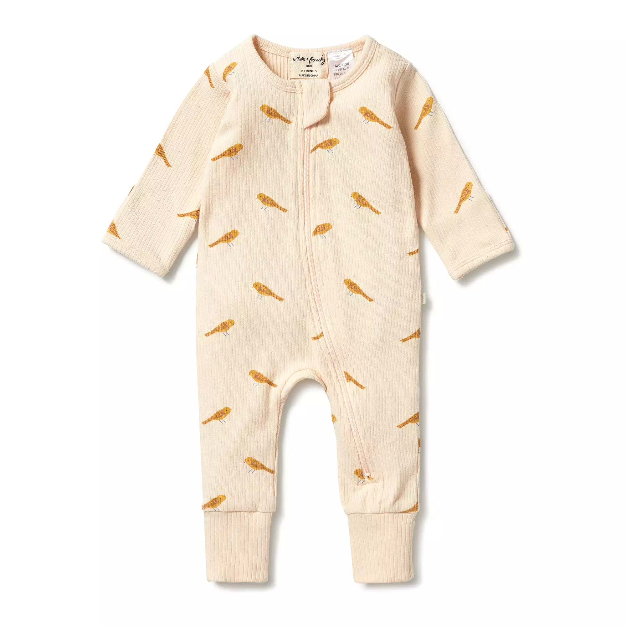 Wilson & Frenchy Organic Zipsuit - Tweet Tweet