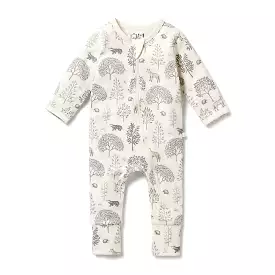 Wilson & Frenchy Organic Zipsuit with Feet - Woodland