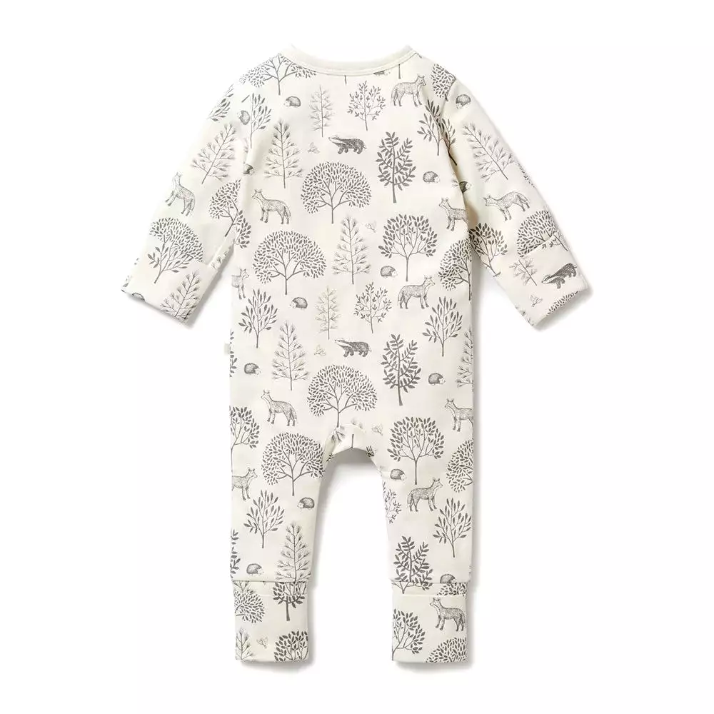 Wilson & Frenchy Organic Zipsuit with Feet - Woodland